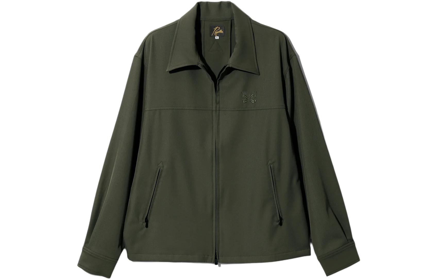 Needles Butterfly Embroidered Long Sleeve Jacket Unisex Green OT138B
