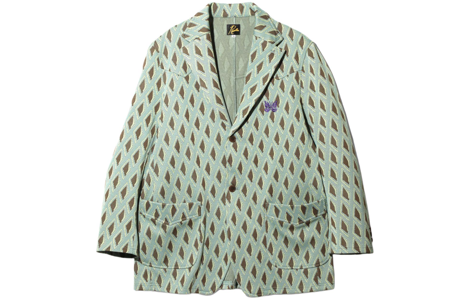 Needles Butterfly Embroidered Long Sleeve Jacket Unisex Light Green OT222A