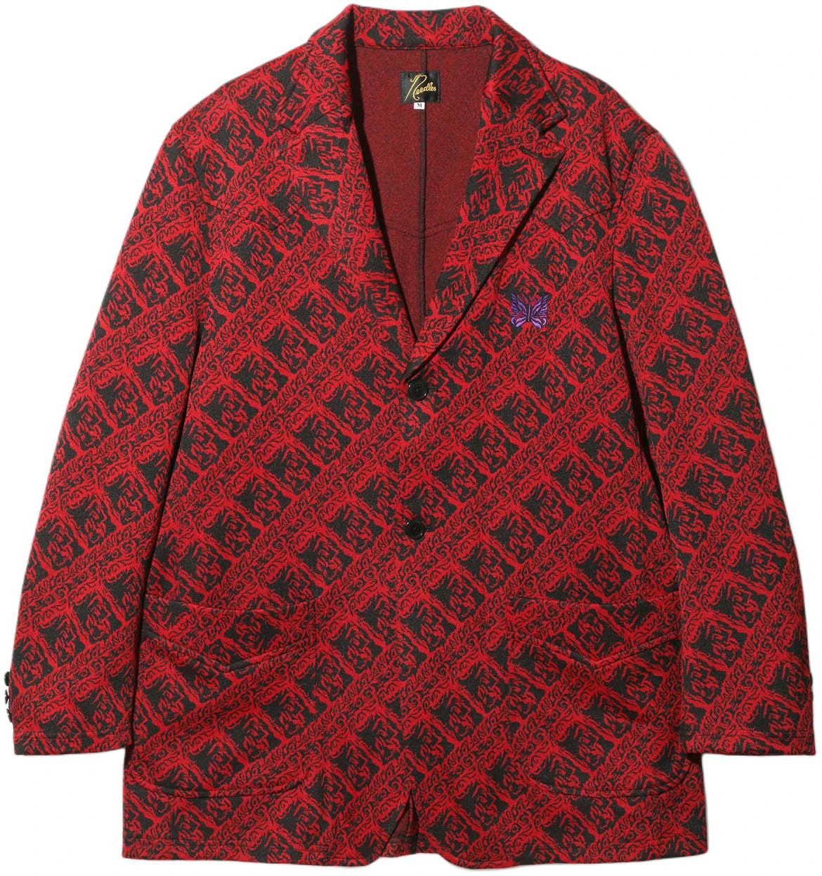 needles-butterfly-embroidered-red-long-sleeve-jacket-unisex-ot-222-b