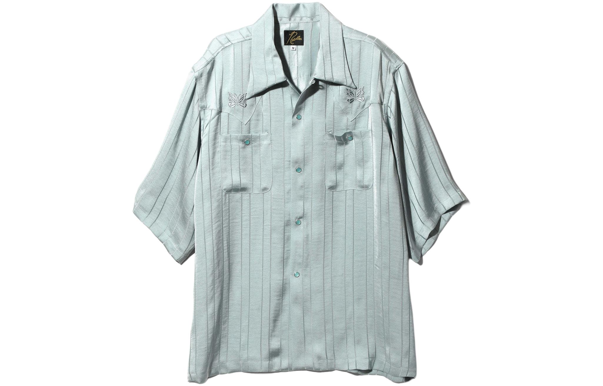 Order Needles 蝴蝶刺繡條紋Polo衫 薄荷綠 男女適用。 OT202B