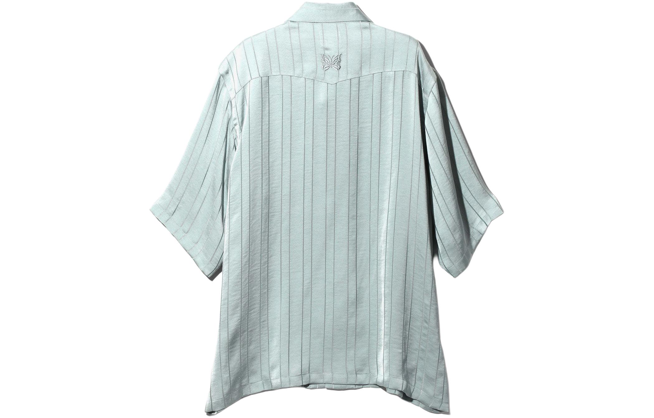 Lookbook Needles 蝴蝶刺繡條紋Polo衫 薄荷綠 男女適用。 OT202B