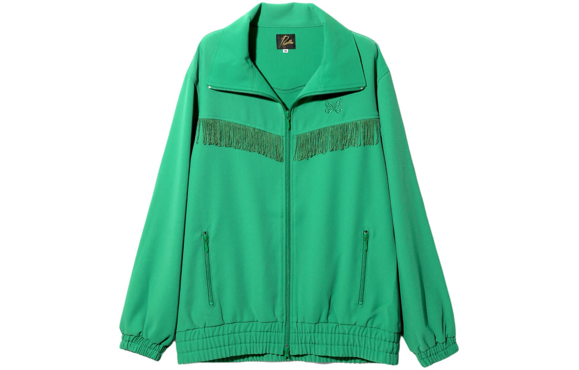 Needles Butterfly Embroidered Tassel Collar Jacket Green Unisex OT198B