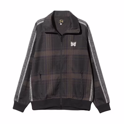 Needles Butterfly Embroidered Zip Polo Jacket Brown Unisex NS1500B