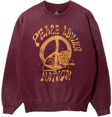 Needles Butterfly Logo Crewneck Sweatshirt Unisex Warna Berry OT2016C Buy Needles Butterfly Logo Crewneck Sweatshirt Unisex Warna Berry OT2016C