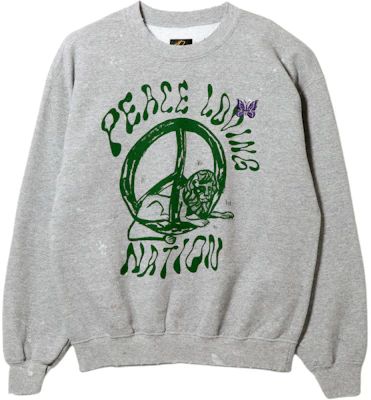 Needles Sweatshirt Logo Rama-Rama Unisex Kelabu OT2016A Buy Needles Sweatshirt Logo Rama-Rama Unisex Kelabu OT2016A