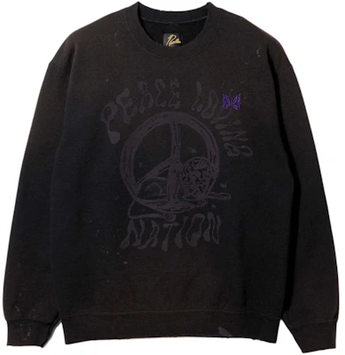 Needles Butterfly Logo Sweatshirt Unisex Hitam OT2016B Buy Needles Butterfly Logo Sweatshirt Unisex Hitam OT2016B