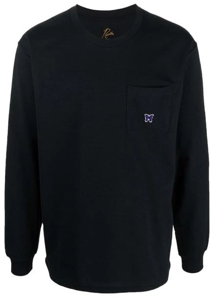 needles-butterfly-print-crewneck-sweatshirt-black-kp-241-c-black