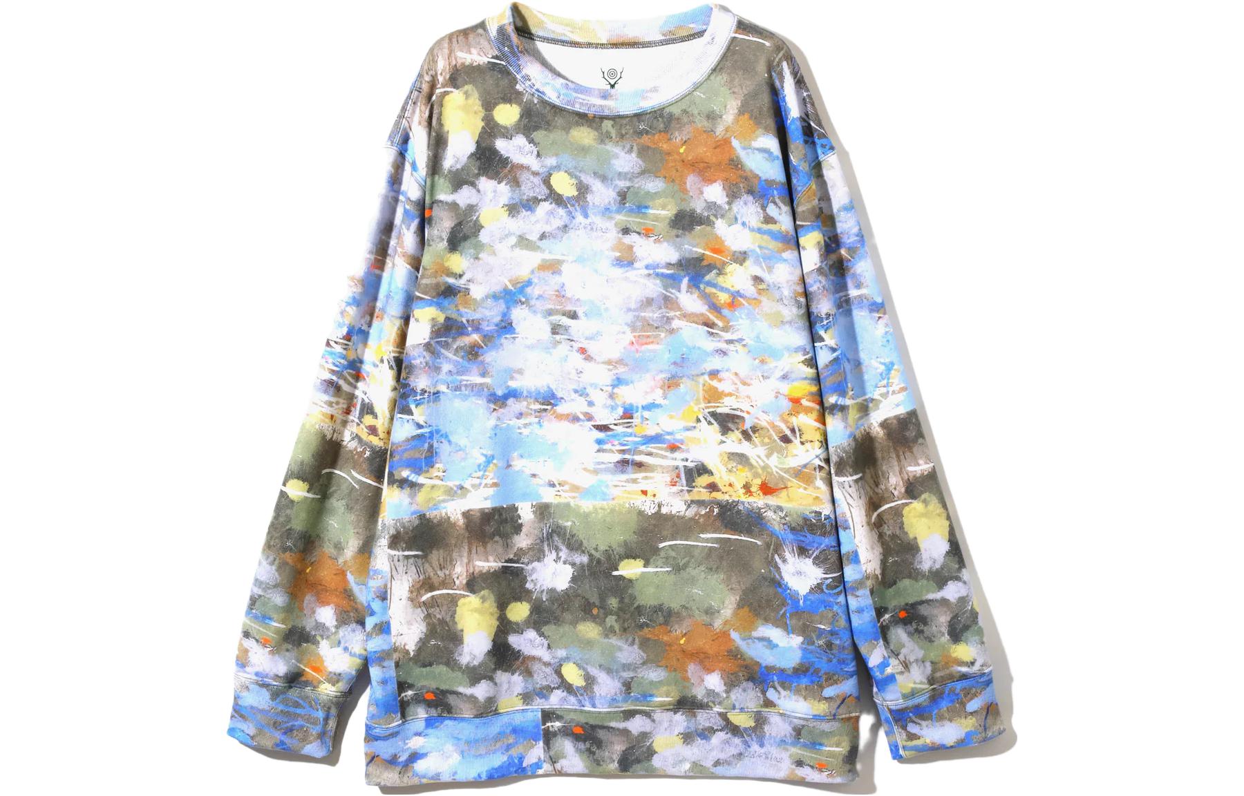 Needles Camouflage Tie-Dye Crewneck Long Sleeve Sweatshirt Multi-Color Men MR856A