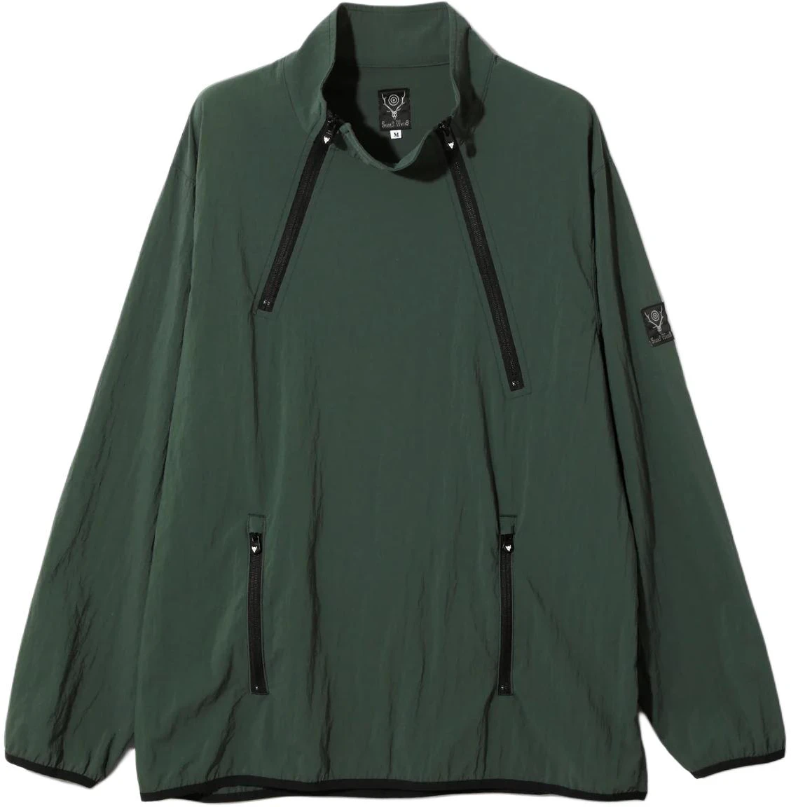 needles-collapsible-stand-collar-pullover-jacket-unisex-green-ot-105-c