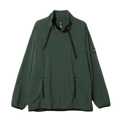 Needles Collapsible Stand Collar Pullover Jacket Unisex Green OT105C