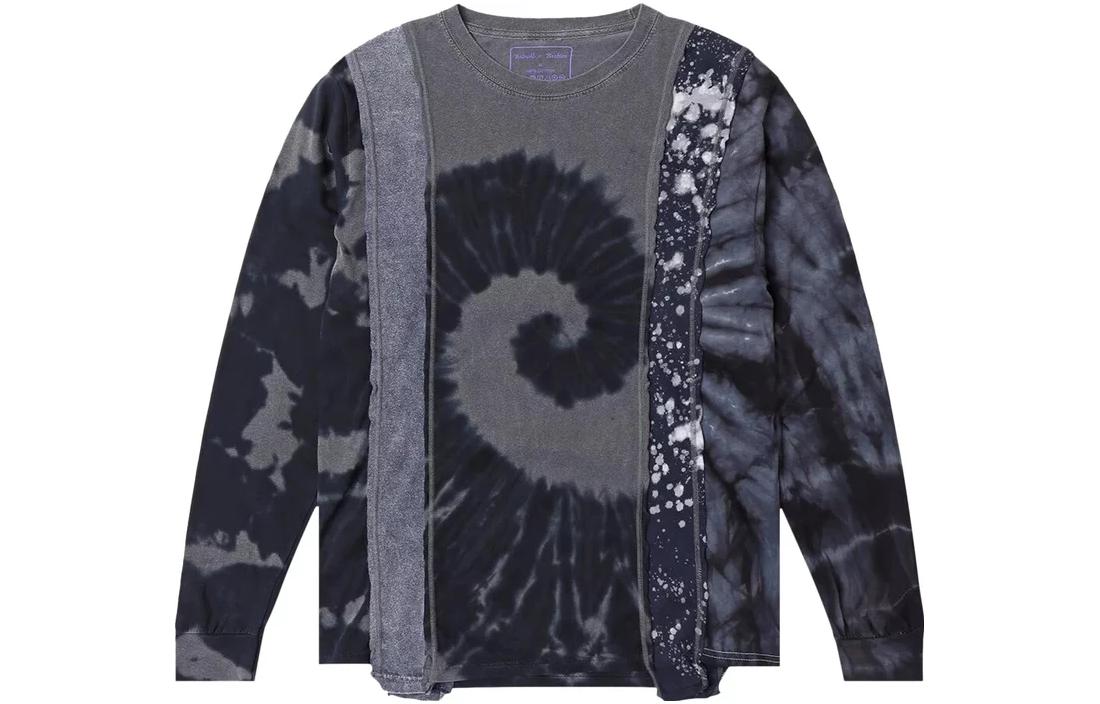 Needles Colorblock Crewneck Pullover Sweatshirt Purple LQ316BLAC