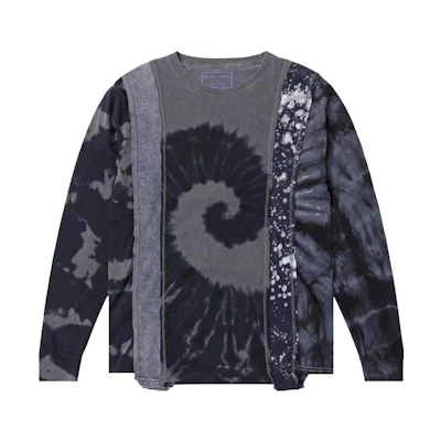 Needles Colorblock Crewneck Pullover Sweatshirt Purple LQ316BLAC