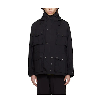 Needles Detachable Hood Pocket Long Sleeve Jacket Black 241821M180019