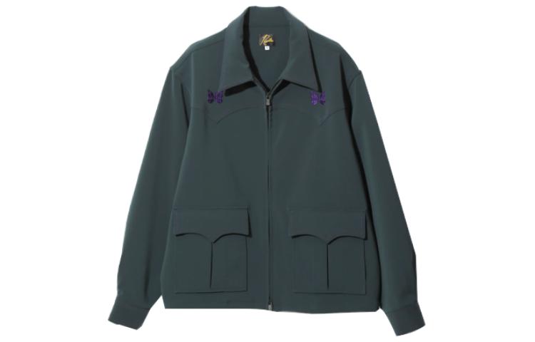 Needles Embroidered Butterfly Pocket Zip-Up Jacket Green Unisex NS148B