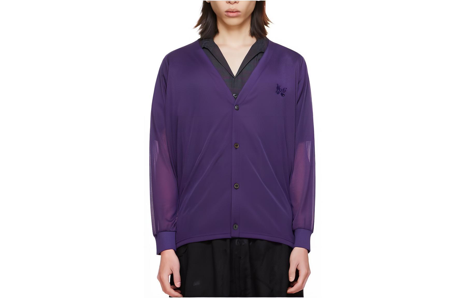 Needles Embroidered Raglan Sleeve Jacket Purple - Outerwear 241821M200011
