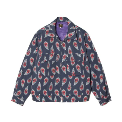 Needles Feather Print Zip-Up Jacket Purple Men’s NS134