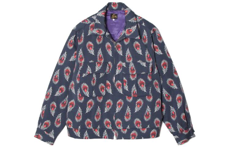 Order Needles Feather Print Zip-Up Jacket Purple Men’s NS134