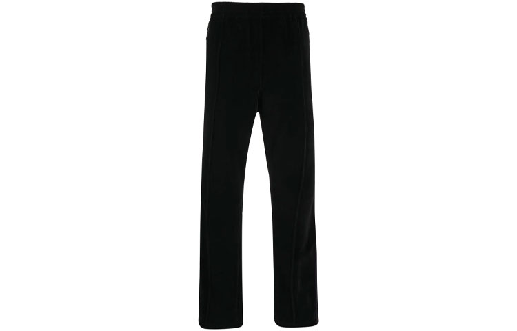 Needles FW21  Velvet Track Pants Side Stripes Black J0229