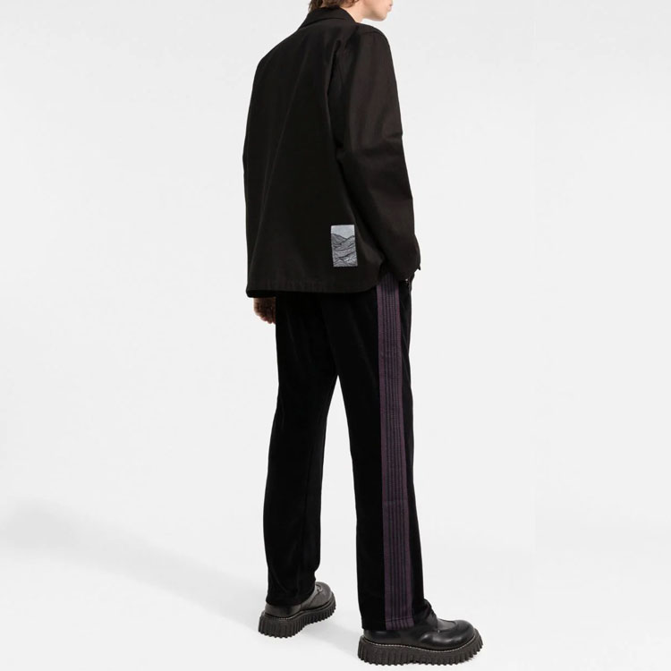 Shop Needles FW21 天鵝絨條紋運動褲 黑色 J0229