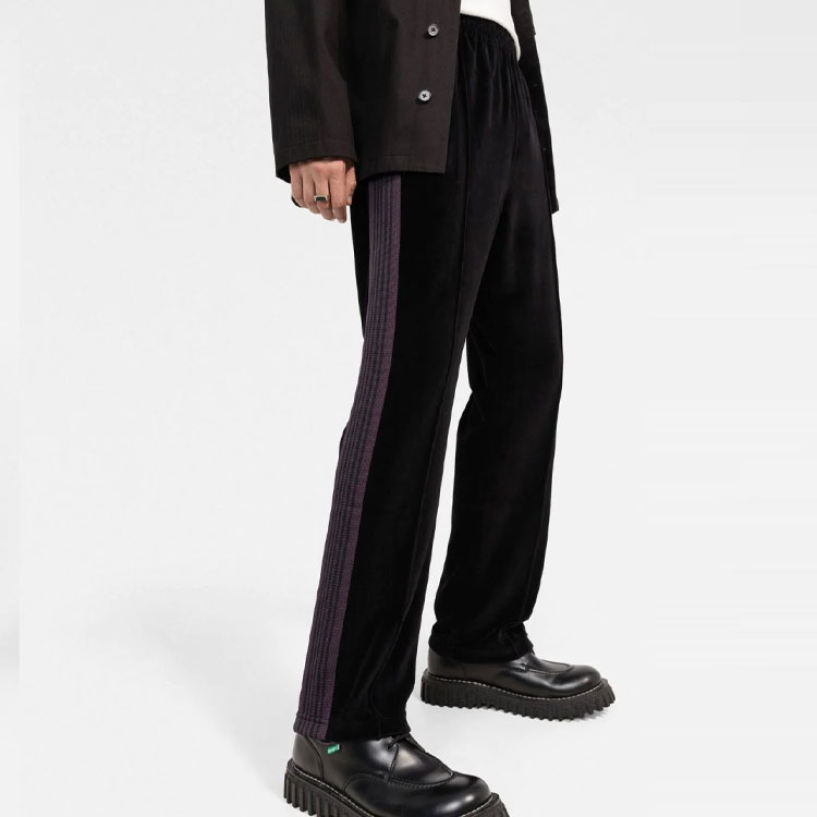 Purchase Needles FW21 天鵝絨條紋運動褲 黑色 J0229