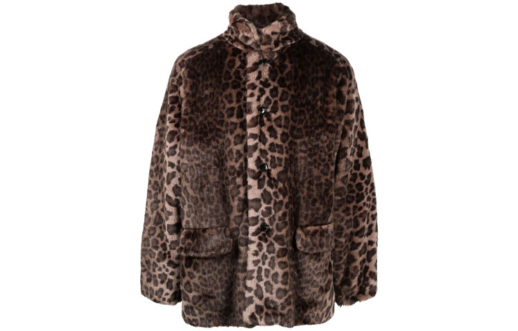 Needles FW21 Faux Fur Leopard Print Jacket Brown () JO164BROWN