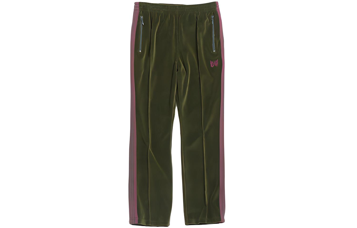 Needles FW21 Green Striped Panel Elastic Waist Track Pants Unisex JO229B