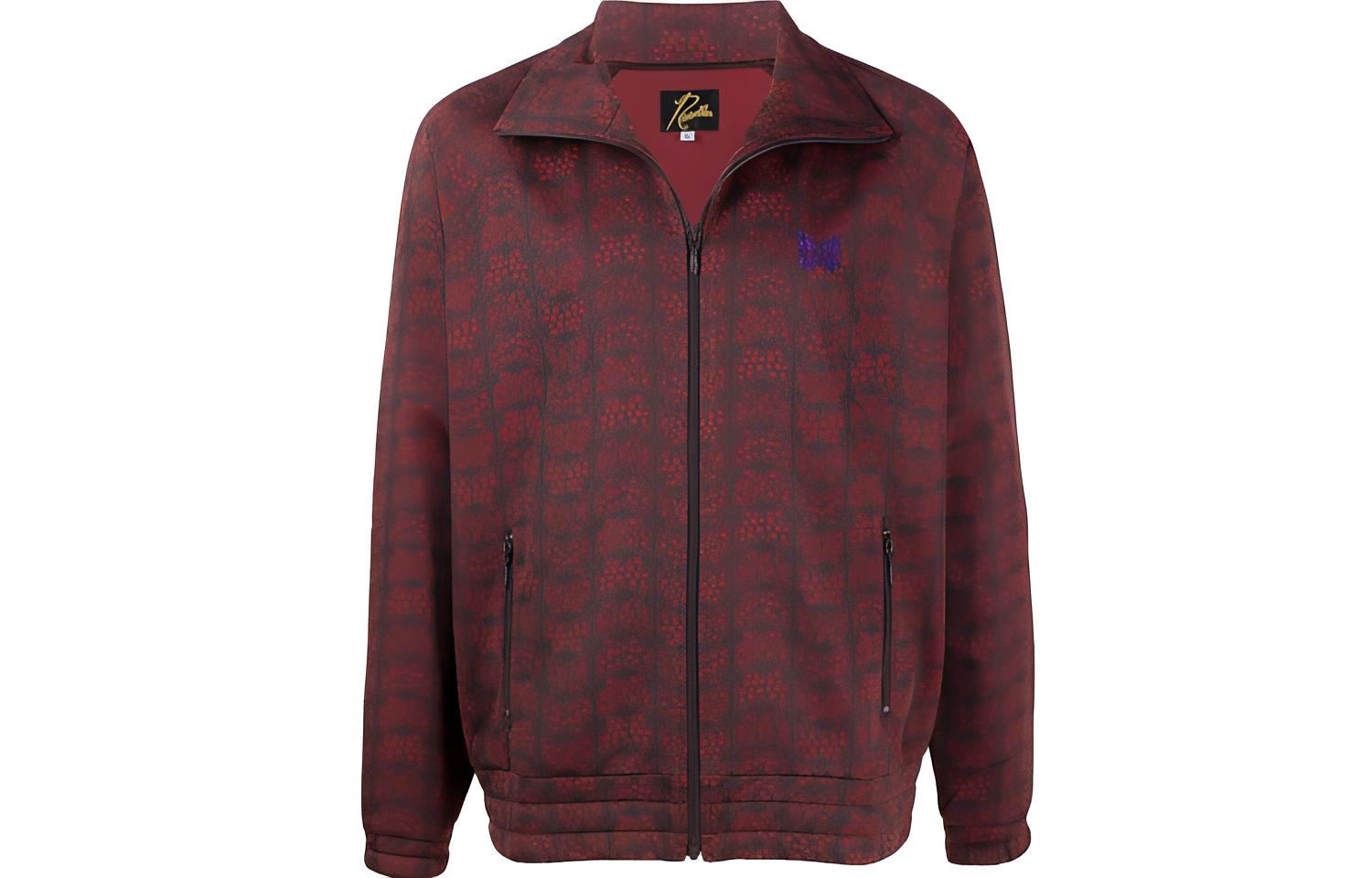 Needles FW21 Logo High-Collar Jacket Red Long Sleeve Outerwear JO219A