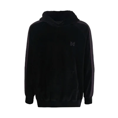 Needles FW21 Plain Side Stripe Pullover Hoodie Black JO228