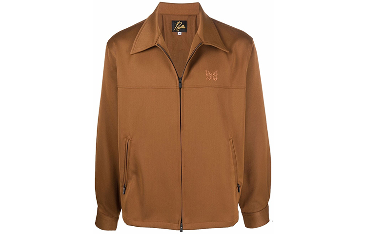 Needles FW21 Solid Color Logo Embroidered Jacket Brown JO195A