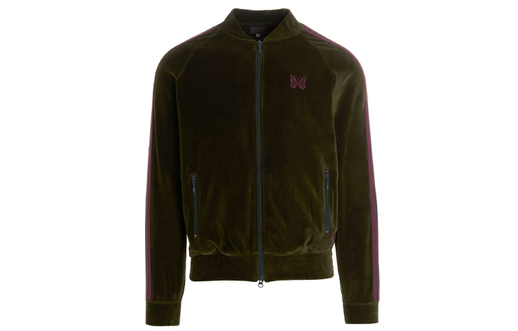 Needles FW21 Solid Color Zip-Up Jacket Green Fashion Outerwear JO227B