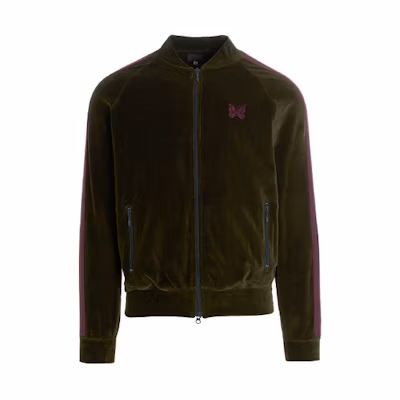 Needles FW21 Solid Color Zip-Up Jacket Green Fashion Outerwear JO227B