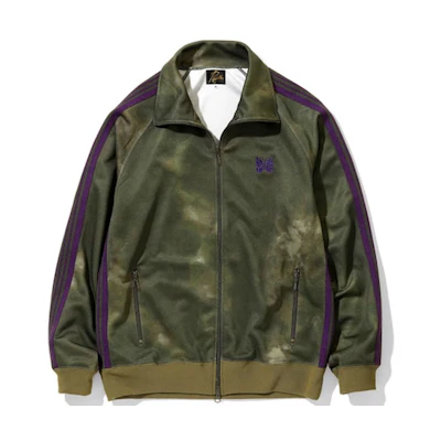 Needles FW21 Tie-Dye Track Jacket Olive Green Outerwear JO433