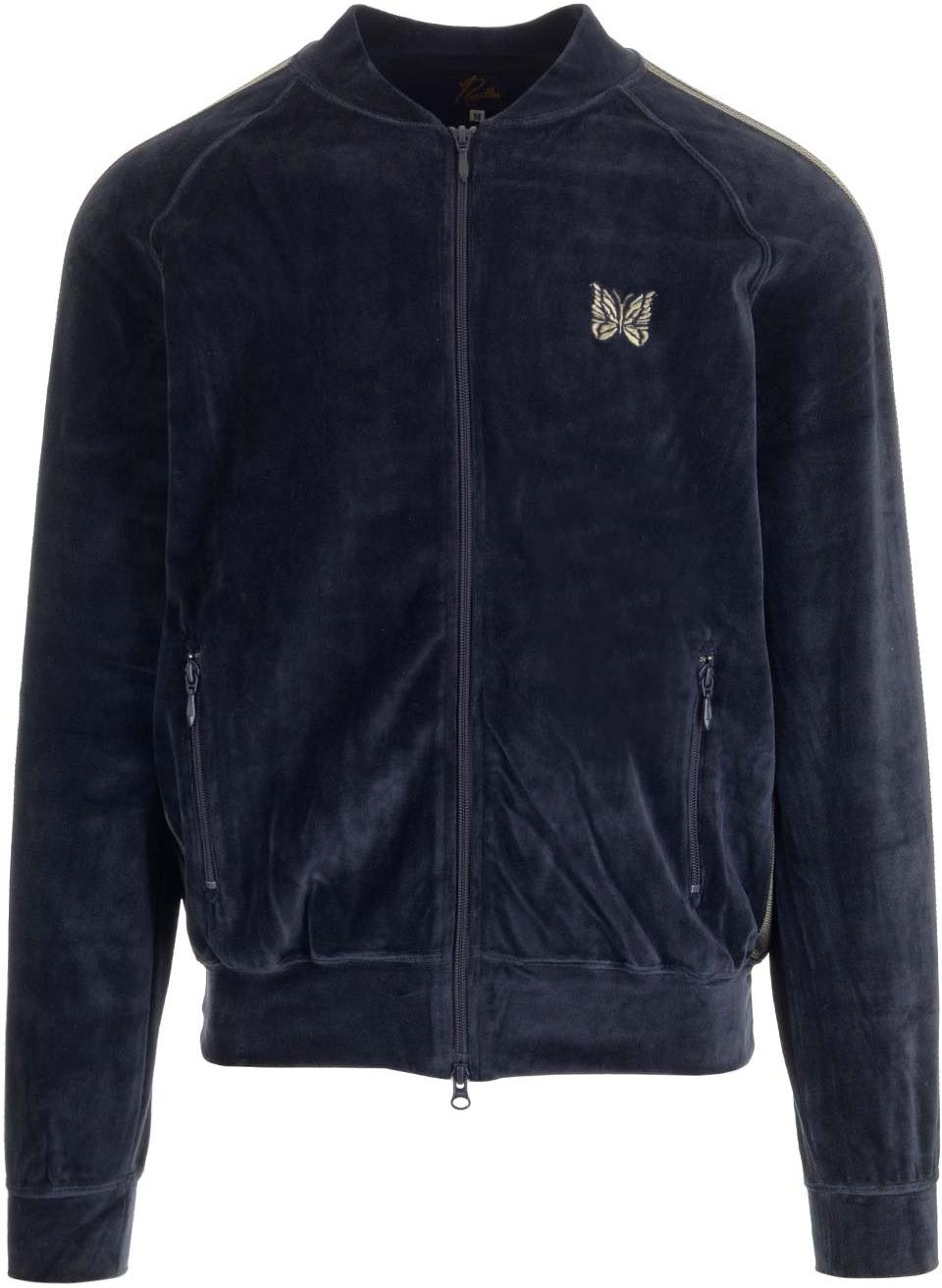 needles-fw-22-blue-zip-up-sweatshirt-with-striped-details-lq-234-cnavy