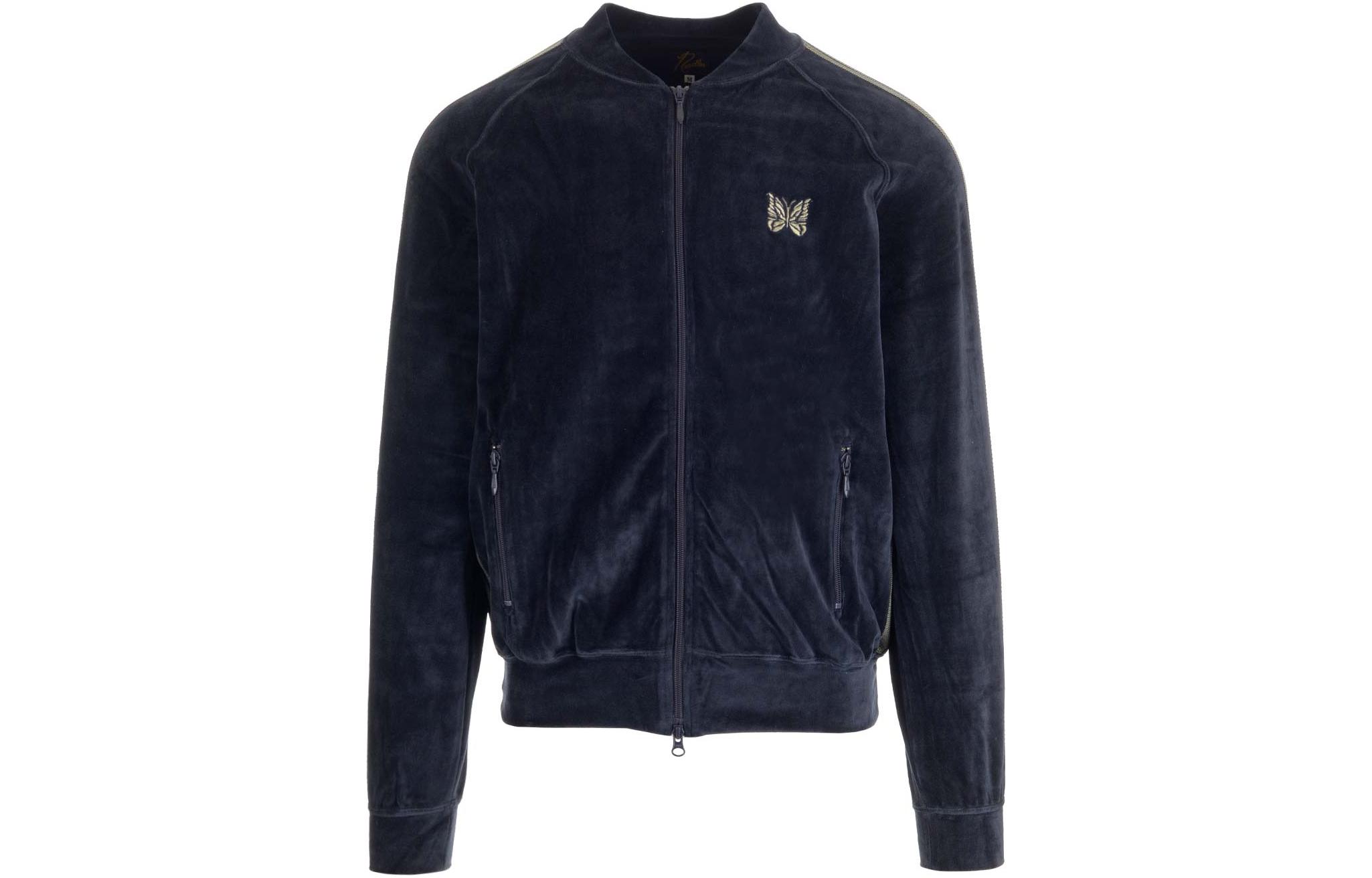 Order Needles FW22 藍色拉鍊條紋細節衛衣 LQ234-CNAVY