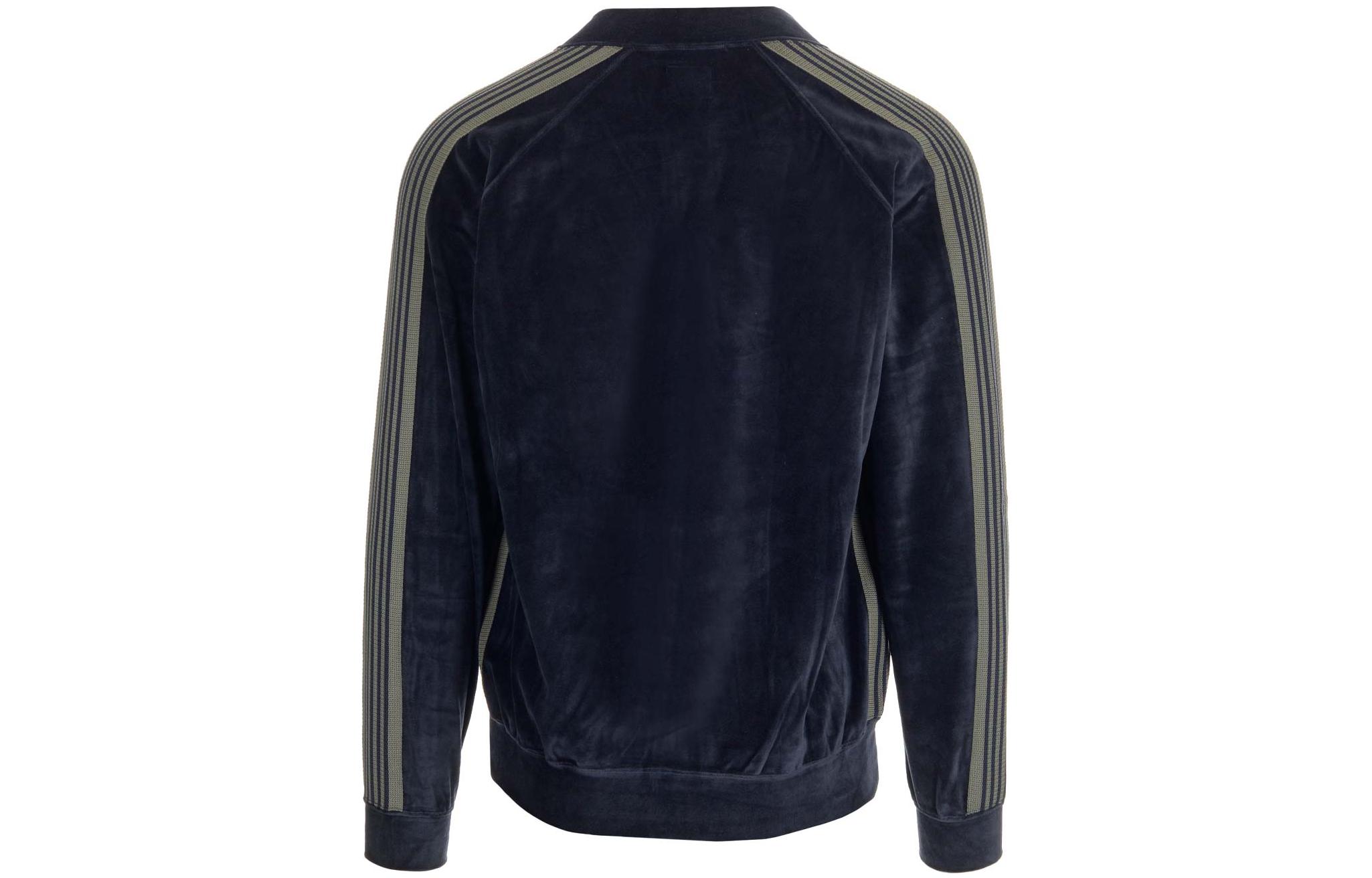 Lookbook Needles FW22 藍色拉鍊條紋細節衛衣 LQ234-CNAVY