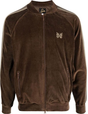 Needles FW22 棕色天鵝絨蝴蝶刺繡飛行夾克外套. LQ234-BROWN Buy Needles FW22 棕色天鵝絨蝴蝶刺繡飛行夾克外套. LQ234-BROWN