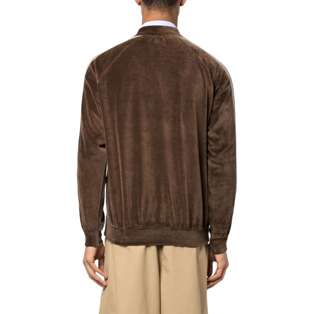 Shop Needles FW22 棕色天鵝絨蝴蝶刺繡飛行夾克外套. LQ234-BROWN