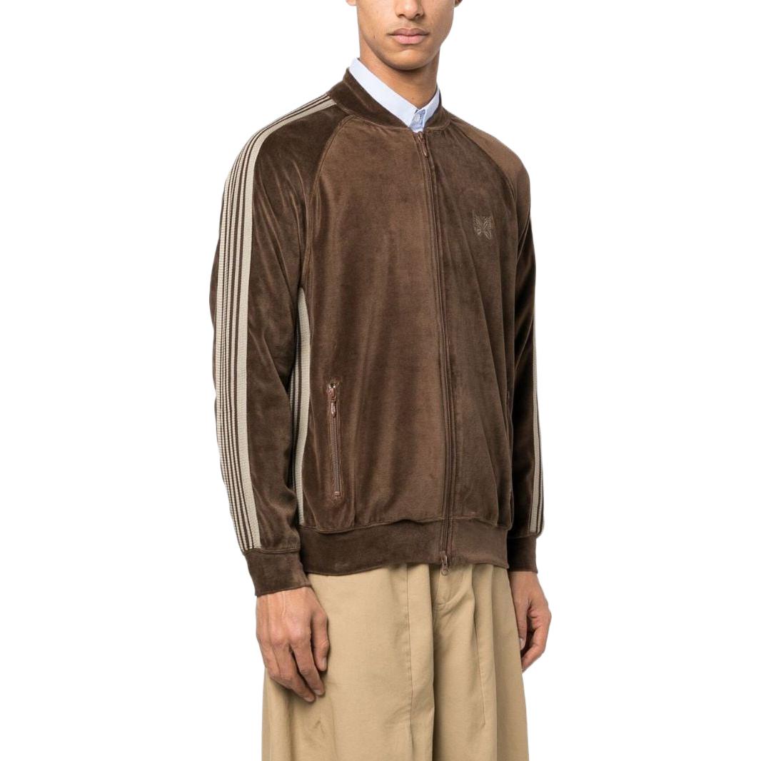 Purchase Needles FW22 棕色天鵝絨蝴蝶刺繡飛行夾克外套. LQ234-BROWN