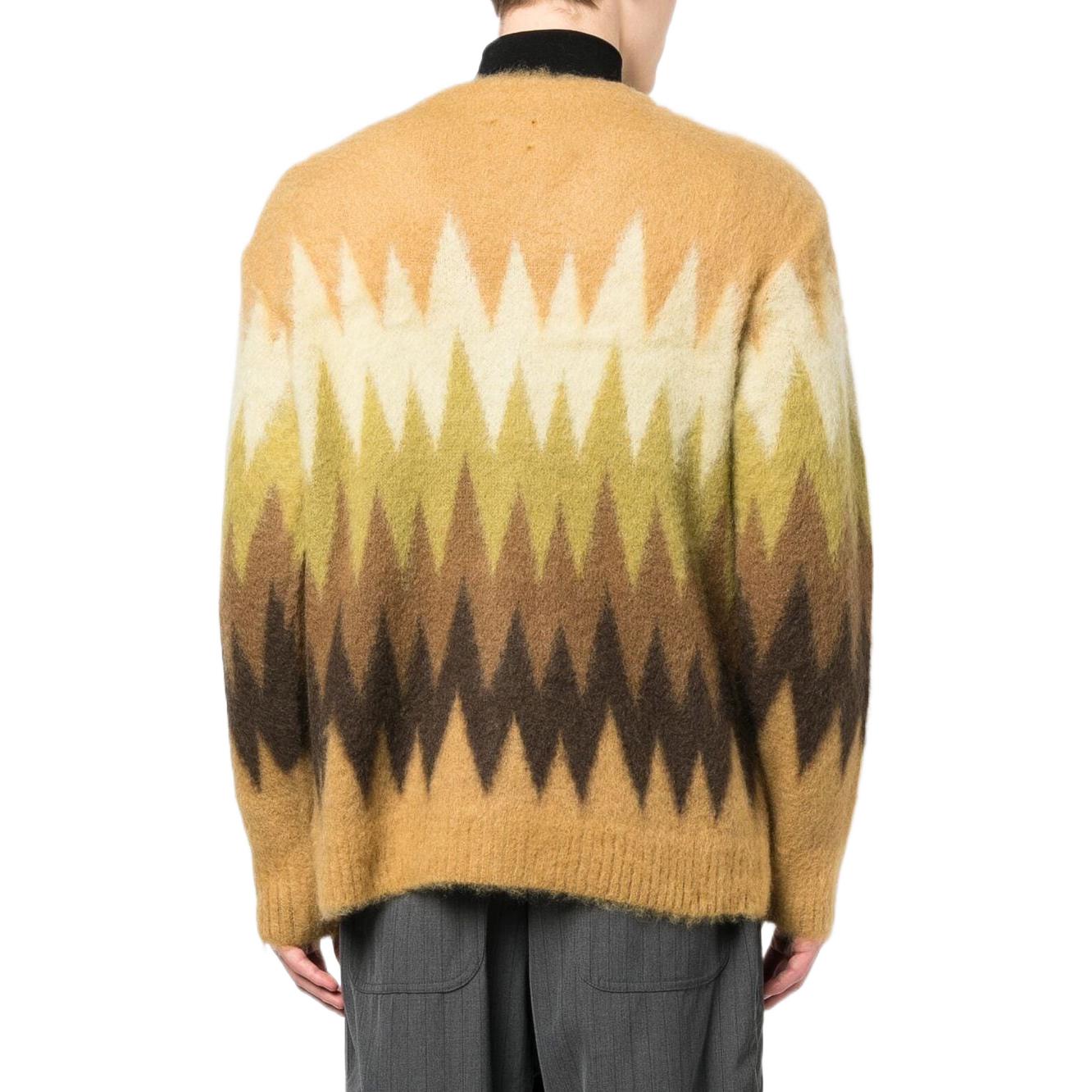 Shop Needles FW22 棕色鋸齒圖案針織毛衣 LQ274