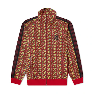 Needles FW22 All-Over Print High-Neck Red Zip Jacket for Men GL383-PSL