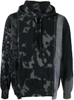 Needles FW22 Bleached Effect Drawstring Hoodie Black LQ315C Needles FW22 Bleached Effect Drawstring Hoodie Black LQ315C