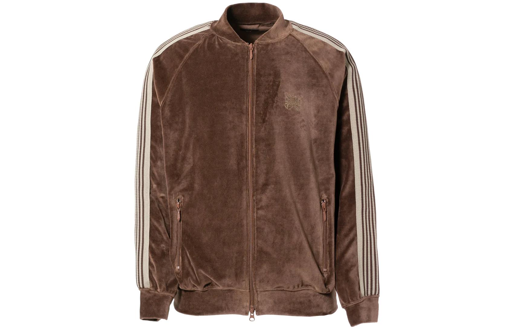 Needles FW22 Brown Velvet Butterfly Embroidered Bomber Jacket LQ234-BRW