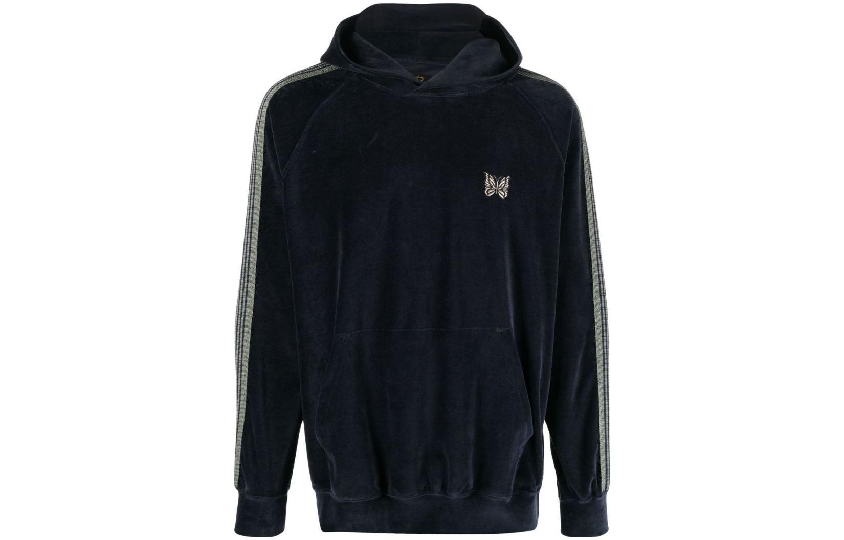 Needles FW22 Butterfly Embroidered Hoodie Navy Blue () LQ235-NAVY