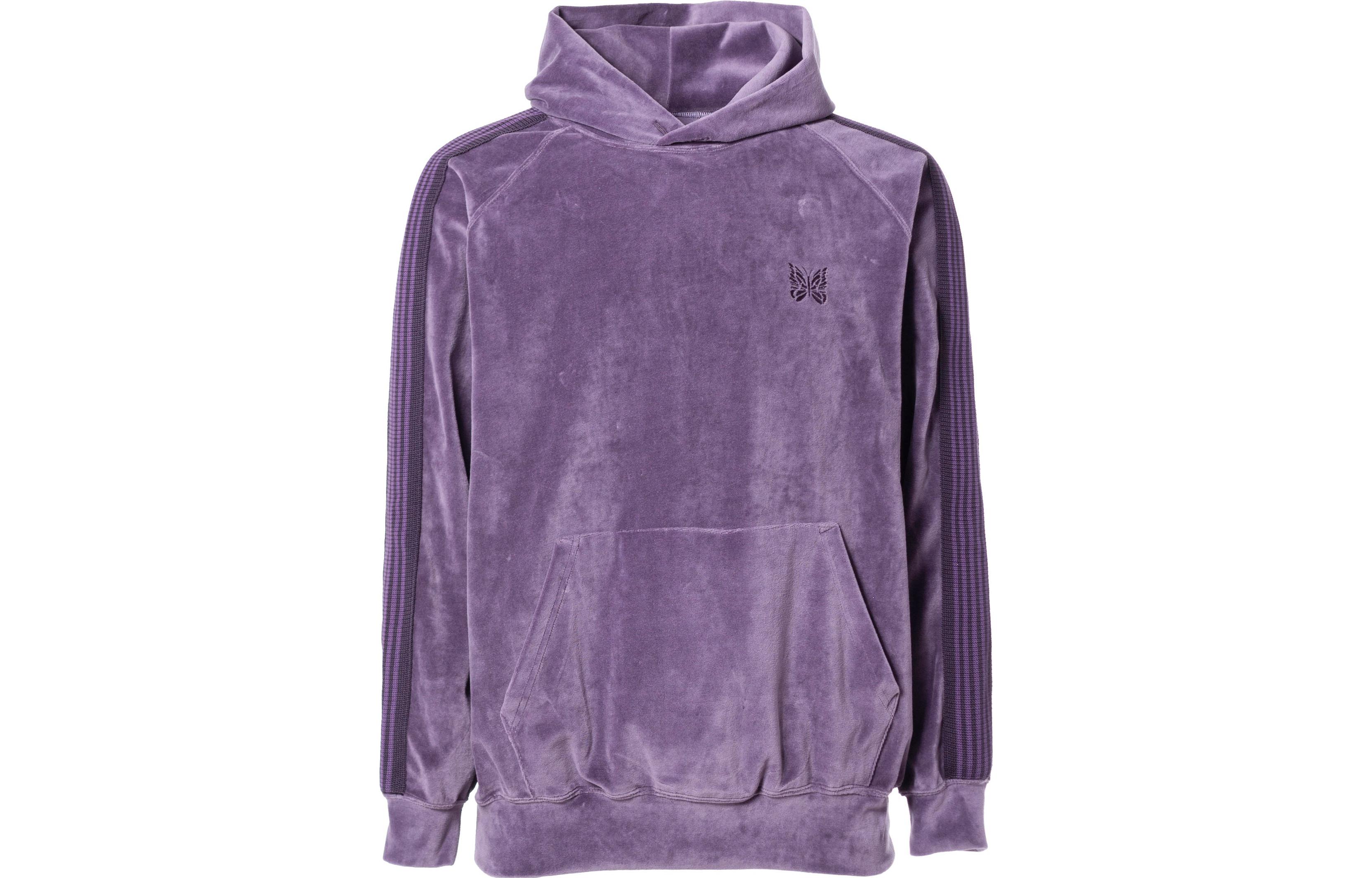 Needles FW22 Butterfly Embroidered Hoodie Purple - LQ235-PUR