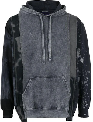 Needles 2022秋冬款灰色男士破洞拼接贴图连帽衫 LQ315MULTI Buy Needles 2022秋冬款灰色男士破洞拼接贴图连帽衫 LQ315MULTI