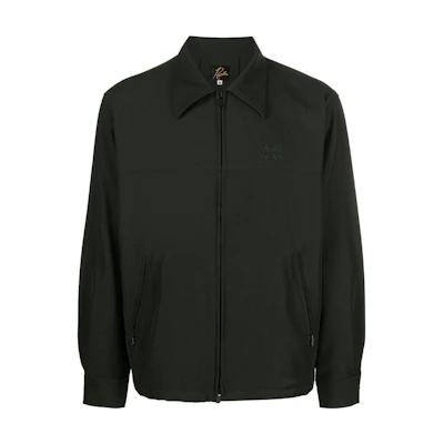 Needles FW22 Embroidered Logo Long Sleeve Jacket Black LQ168OLIVE