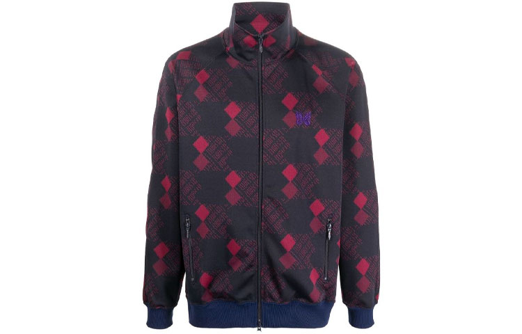 Needles FW22 Geometric Print Zip Jacket Purple - LQ224N
