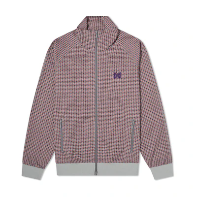 Needles FW22 Houndstooth Print Pink Stand Collar Jacket Men IN197-WDM