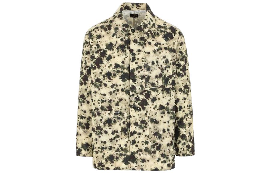 Needles FW22 Ink Splatter Button-Up Shirt Jacket Yellow () IN071CO