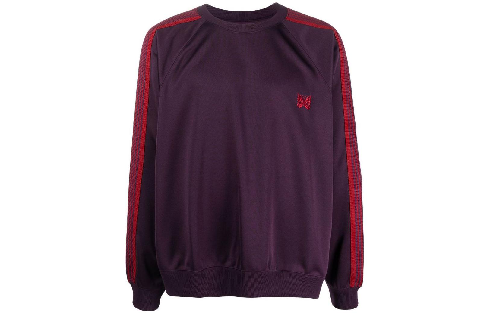 Needles FW22 Logo Embroidered Crewneck Sweatshirt Purple () LQ228DARK